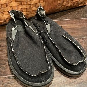 Mens Sanuk black loafers
